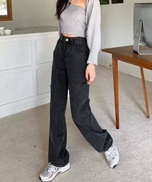 【URGE:】ハイウエスト ストレート デニムパンツ