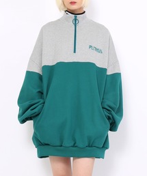 PUNYUS | ワンポイントハーフZIPプルオーバー(スウェット)