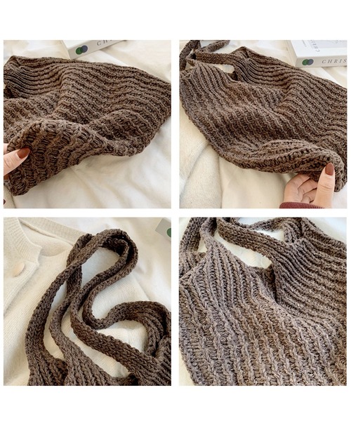 florist（フローリスト）の「【A4収納可】編みニットトートバッグ（トートバッグ・レディース・オフホワイト/ベージュ/キャメル/モカ/ブラック・FREE）」の18枚目の写真