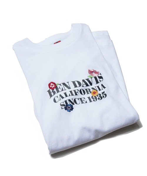 BEN DAVIS(ベンデイビス)の「《BEN DAVIS》LADIES PRINT LONG TEE(Tシャツ/カットソー・レディース・ホワイト/チャコールグレー・MEDIUM/LARGE)」の3枚目の写真