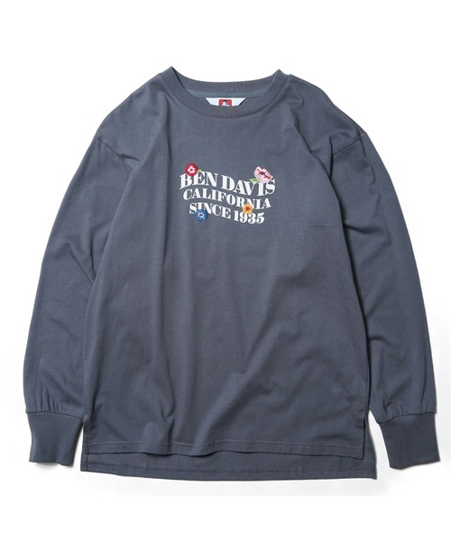 BEN DAVIS(ベンデイビス)の「《BEN DAVIS》LADIES PRINT LONG TEE(Tシャツ/カットソー・レディース・ホワイト/チャコールグレー・MEDIUM/LARGE)」の7枚目の写真