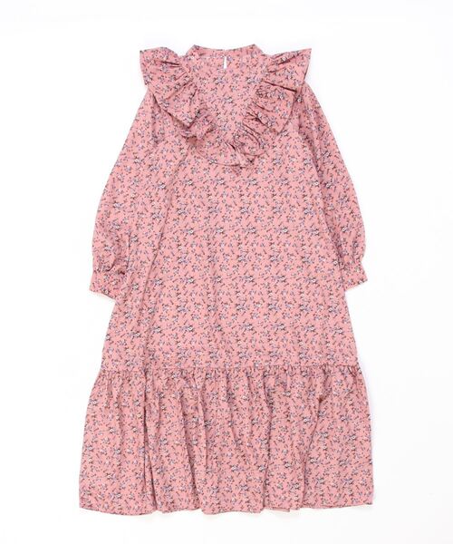 Per sist ence（パーシエンス）の「Per sist ence/パーシエンス　レトロ花柄フリルワンピース（ワンピース・レディース・オフホワイト/ブラウン/ピンク/ブラック・FREE）」の4枚目の写真