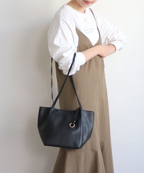 T・S・L（ティーエスエル）の「ロングハンドルトートバッグ（トートバッグ・レディース・ブラック/ブラウン/ボルドー/マスタード/グレイッシュベージュ・FREE）」の2枚目の写真