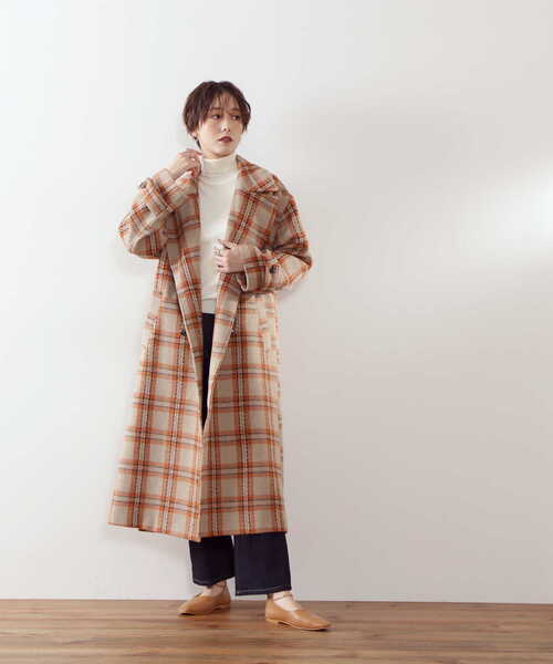 N.（N. Natural Beauty Basic）（エヌエヌナチュラルビューティーベーシック）の「【S Size Line】◆チェックオーバーチェスターコート（チェスターコート・レディース・グレー系その他/ベージュ系その他・SMALL/MEDIUM）」の21枚目の写真