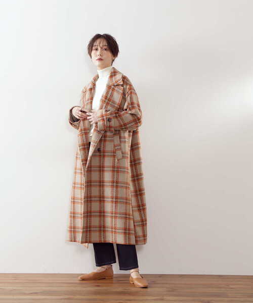 N.（N. Natural Beauty Basic）（エヌエヌナチュラルビューティーベーシック）の「【S Size Line】◆チェックオーバーチェスターコート（チェスターコート・レディース・グレー系その他/ベージュ系その他・SMALL/MEDIUM）」の20枚目の写真