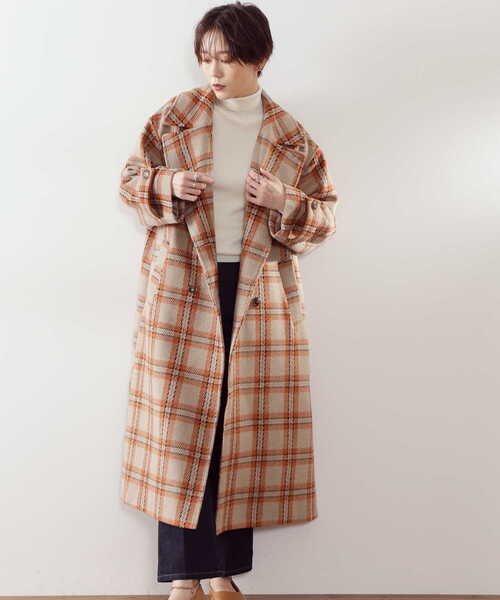 N.（N. Natural Beauty Basic）（エヌエヌナチュラルビューティーベーシック）の「【S Size Line】◆チェックオーバーチェスターコート（チェスターコート・レディース・グレー系その他/ベージュ系その他・SMALL/MEDIUM）」の19枚目の写真