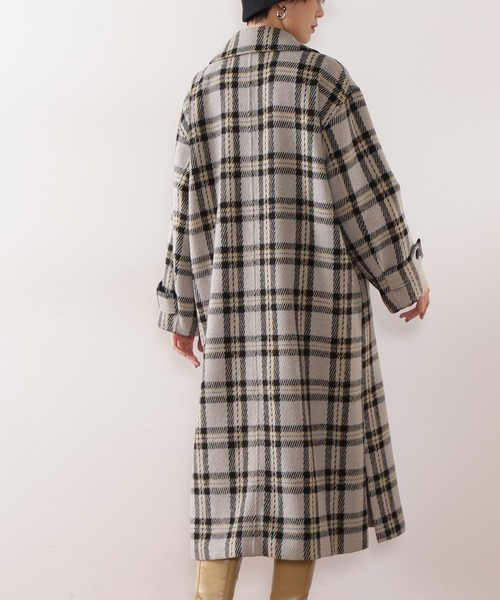 N.（N. Natural Beauty Basic）（エヌエヌナチュラルビューティーベーシック）の「【S Size Line】◆チェックオーバーチェスターコート（チェスターコート・レディース・グレー系その他/ベージュ系その他・SMALL/MEDIUM）」の4枚目の写真