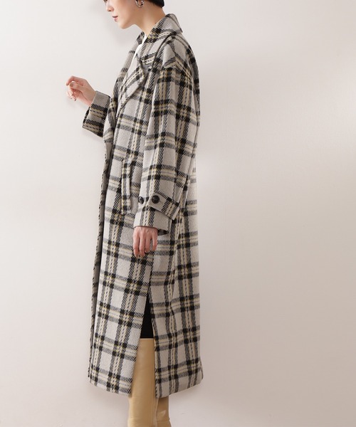N.（N. Natural Beauty Basic）（エヌエヌナチュラルビューティーベーシック）の「【S Size Line】◆チェックオーバーチェスターコート（チェスターコート・レディース・グレー系その他/ベージュ系その他・SMALL/MEDIUM）」の5枚目の写真