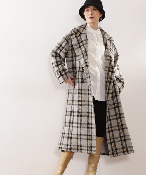 N.（N. Natural Beauty Basic）（エヌエヌナチュラルビューティーベーシック）の「【S Size Line】◆チェックオーバーチェスターコート（チェスターコート・レディース・グレー系その他/ベージュ系その他・SMALL/MEDIUM）」の13枚目の写真