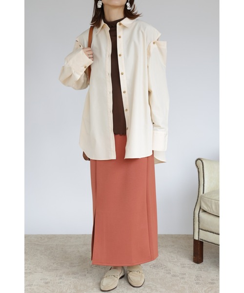 &. NOSTALGIA（アンドドットノスタルジア）の「【ZOZO限定】スムースタッチスリットタイトロングスカート（スカート・レディース・ブラック/パープル/ピンク/オレンジ/グリーン/グレイッシュベージュ/テラコッタ・FREE）」の22枚目の写真