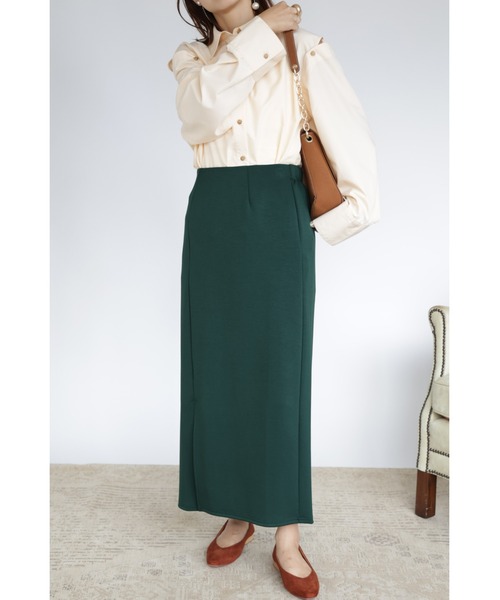 &. NOSTALGIA（アンドドットノスタルジア）の「【ZOZO限定】スムースタッチスリットタイトロングスカート（スカート・レディース・ブラック/パープル/ピンク/オレンジ/グリーン/グレイッシュベージュ/テラコッタ・FREE）」の13枚目の写真