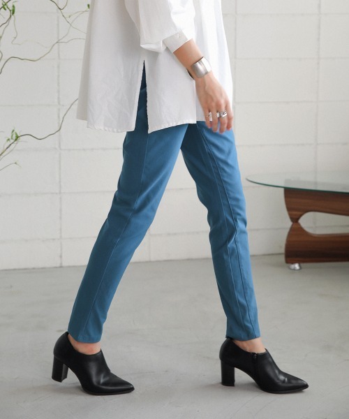 Bou Jeloud（ブージュルード）の「《抗菌・防臭加工》着丈＋3cm バック切替ラインHAKIYASEパンツ（その他パンツ・レディース・オリーブ/ブラック/グレー/ブルー/ベージュ/ボルドー・36/38/40/42/34）」の14枚目の写真