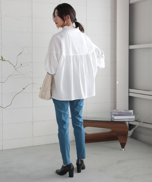 Bou Jeloud（ブージュルード）の「《抗菌・防臭加工》着丈＋3cm バック切替ラインHAKIYASEパンツ（その他パンツ・レディース・オリーブ/ブラック/グレー/ブルー/ベージュ/ボルドー・36/38/40/42/34）」の18枚目の写真