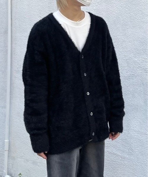 【Chikashitsu +】hairy knit cardigan Chikashitsu +】hairy knit cardiganオンライン 通販