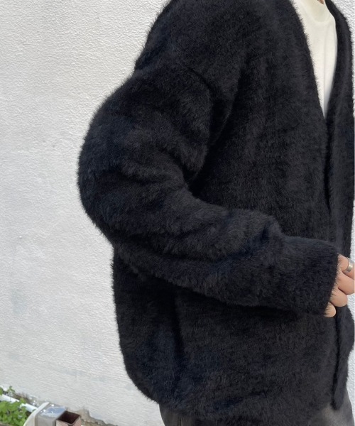 【Chikashitsu +】hairy knit cardigan Chikashitsu +】hairy knit cardigan