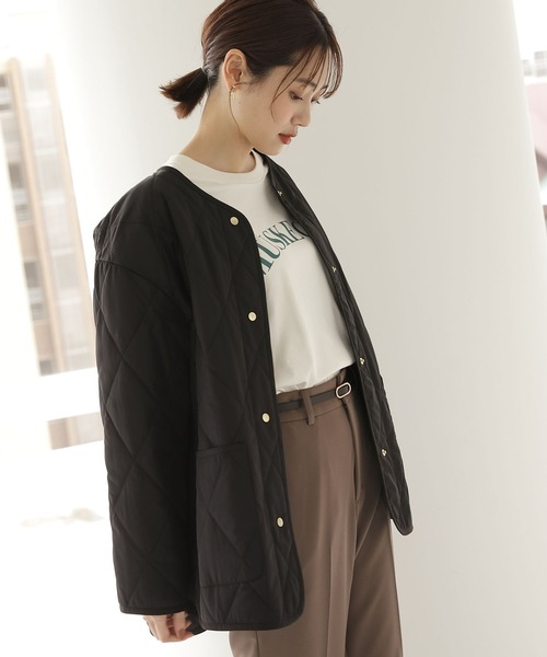 GLOBAL WORK(グローバルワーク)の「軽やかストレッチ3WAYコート/281687(ノーカラーコート・レディース・ベージュ系その他3/ブラック・LARGE/MEDIUM)」の21枚目の写真