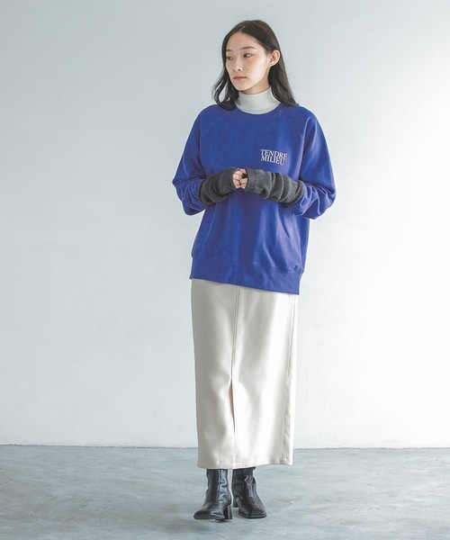 A part by（アパートバイ）の「ニットアームウォーマー（手袋・レディース・チャコールグレー/ベージュ・FREE）」の10枚目の写真