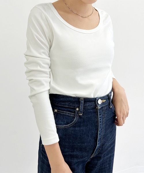 Doux Belle(ドゥーベル)の「裏起毛カットソー バックVネック(Tシャツ/カットソー・レディース・ライトグレー/ホワイト/ベージュ/ネイビー/ブラック・MEDIUM/LARGE)」の14枚目の写真