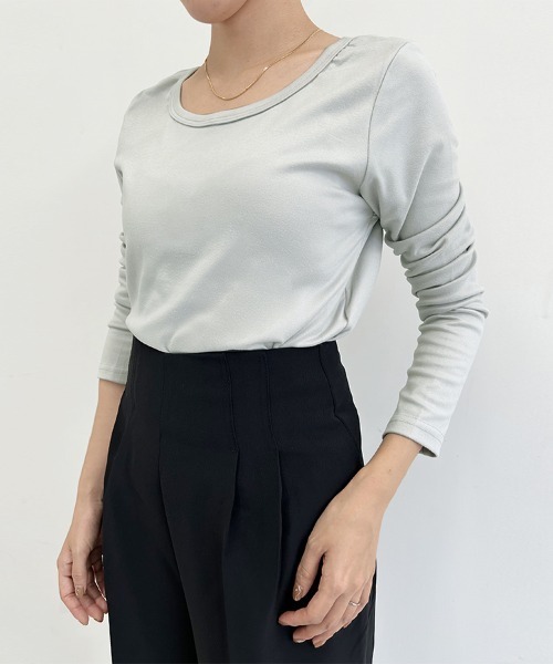 Doux Belle(ドゥーベル)の「裏起毛カットソー バックVネック(Tシャツ/カットソー・レディース・ライトグレー/ホワイト/ベージュ/ネイビー/ブラック・MEDIUM/LARGE)」の21枚目の写真