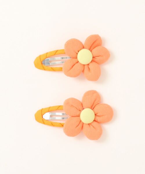 Catherine Cottage（キャサリンコテージ）の「お花ヘアピン ミニ 2個セット（ヘアピン・キッズ・オレンジ/イエロー/ピンク/パープル・FREE）」の4枚目の写真