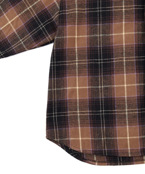 Figments（フィグメンツ）の「ビッグネルシャツ（シャツ/ブラウス・レディース・ブルー/ブラウン・LARGE/X-LARGE）」の17枚目の写真