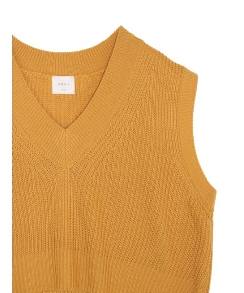 AMAIL（アマイル）の「Bulky deep vest（ベスト・レディース・グレー/ホワイト/マスタード・FREE）」の20枚目の写真
