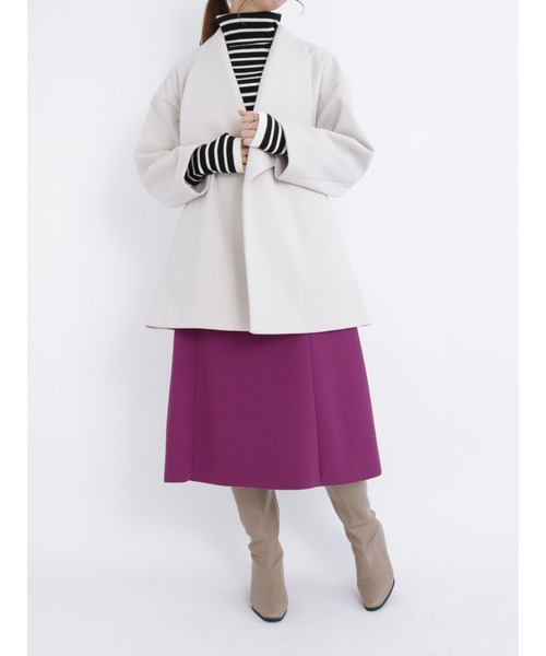 Te chichi（テチチ）の「ニードルパンチミドル羽織りコート（その他アウター・レディース・モカ/イエロー/グレー・ﾌﾘ-）」の8枚目の写真