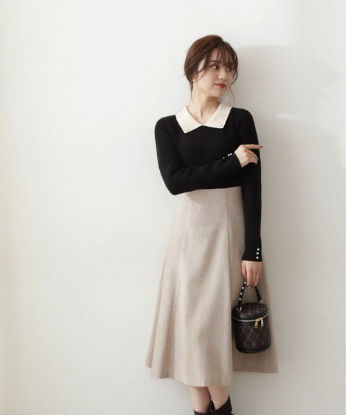 PROPORTION BODY DRESSING(プロポーションボディドレッシング)の「ラメツイードフレアスカート / 1212220024(スカート・レディース・ブラック/ベージュ・SMALL/X-SMALL/MEDIUM)」の6枚目の写真