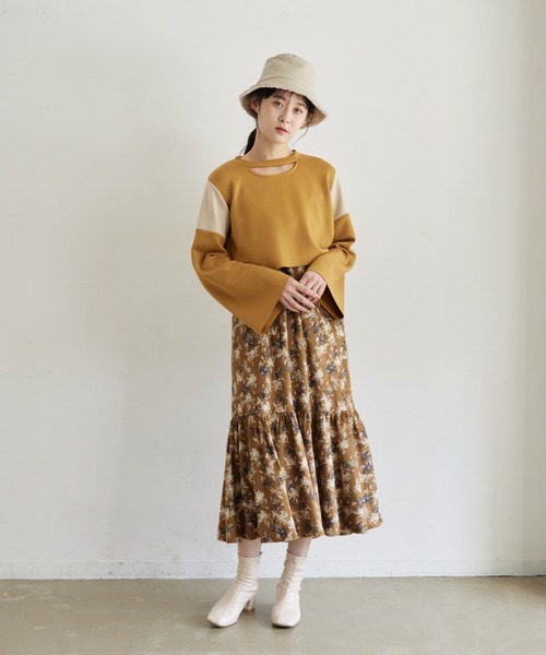 idem（イデム）の「lady jersey pullover/ジャージーショートプルオーバー（Tシャツ/カットソー・レディース・ブラック/マスタード・FREE）」の5枚目の写真
