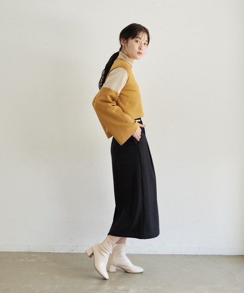 idem（イデム）の「lady jersey pullover/ジャージーショートプルオーバー（Tシャツ/カットソー・レディース・ブラック/マスタード・FREE）」の17枚目の写真