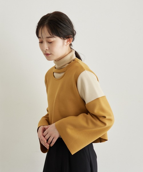idem（イデム）の「lady jersey pullover/ジャージーショートプルオーバー（Tシャツ/カットソー・レディース・ブラック/マスタード・FREE）」の16枚目の写真