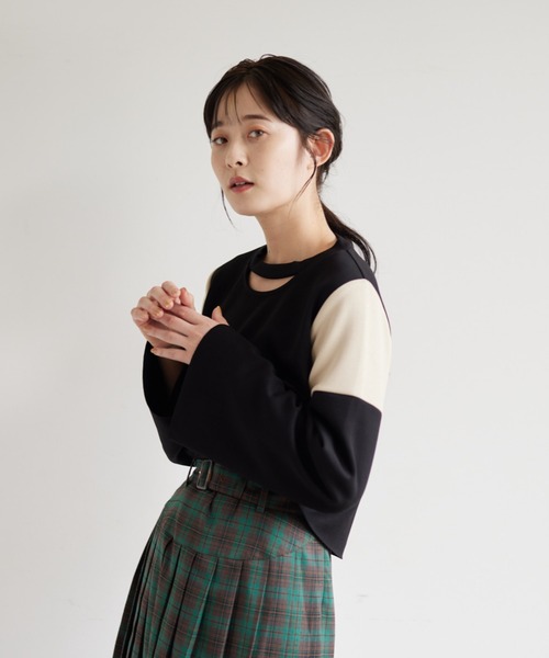 idem（イデム）の「lady jersey pullover/ジャージーショートプルオーバー（Tシャツ/カットソー・レディース・ブラック/マスタード・FREE）」の3枚目の写真