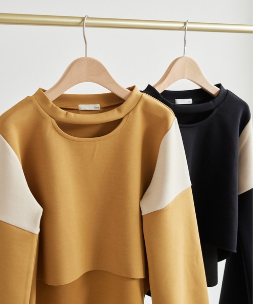 idem（イデム）の「lady jersey pullover/ジャージーショートプルオーバー（Tシャツ/カットソー・レディース・ブラック/マスタード・FREE）」の9枚目の写真