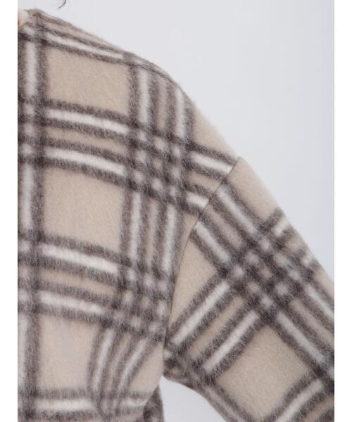 Te chichi（テチチ）の「シャギーチェックノーカラーコート（ノーカラーコート・レディース・グレー/ベージュ・ﾌﾘ-）」の10枚目の写真