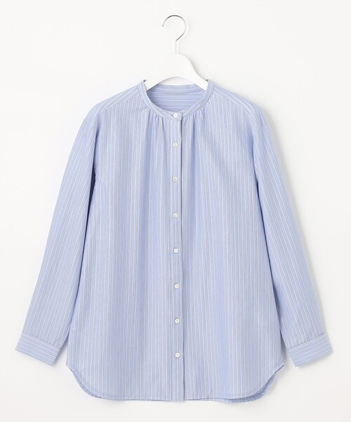 J.PRESS Ladies(J.プレス レディス)の「ストライプジャージー バンドカラー カットソー(Tシャツ/カットソー・レディース・ホワイト系1/サックスブルー系1/ピンク系1・SMALL)」の10枚目の写真