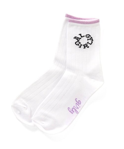 algy（アルジー）の「サークルロゴクルーソックス（ソックス/靴下・キッズ・ベージュ/ブラック/オフホワイト・21/24）」の2枚目の写真