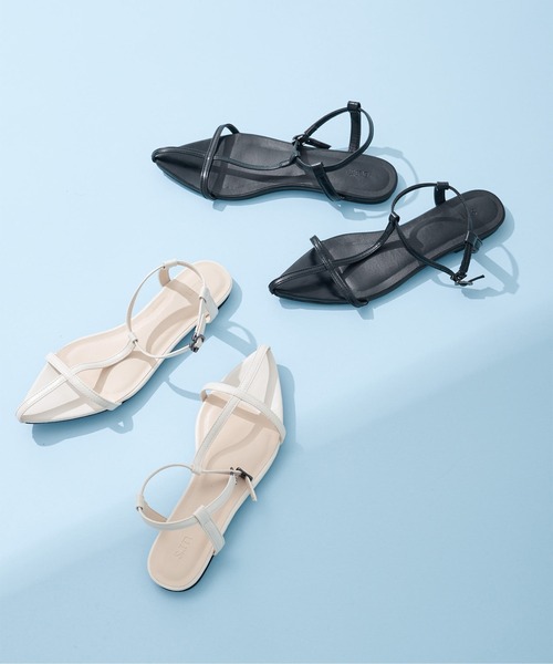 UR'S（ユアーズ）の「クロスデザインストラップフラットサンダル（サンダル・レディース・ブラック/アイボリー/グリーン系その他・S/M/L/LL）」の3枚目の写真