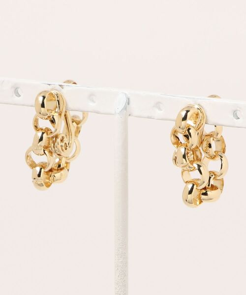ADAM ET ROPE'（アダムエロペ）の「【LES BIJOUX】チェーンラウンドイヤリング（イヤリング・レディース・シルバー/ゴールド・FREE）」の3枚目の写真