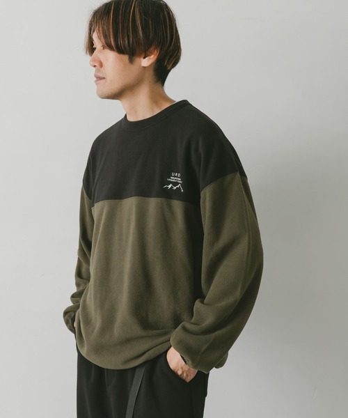 URBAN RESEARCH DOORS（アーバンリサーチドアーズ）の「『UR TECH』フリースプルオーバー（Tシャツ/カットソー・メンズ・オリーブ/ベージュ系その他/ブラック/パープル・MEDIUM/LARGE）」の6枚目の写真
