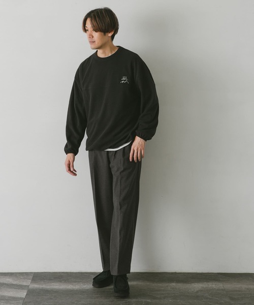 URBAN RESEARCH DOORS（アーバンリサーチドアーズ）の「『UR TECH』フリースプルオーバー（Tシャツ/カットソー・メンズ・オリーブ/ベージュ系その他/ブラック/パープル・MEDIUM/LARGE）」の11枚目の写真