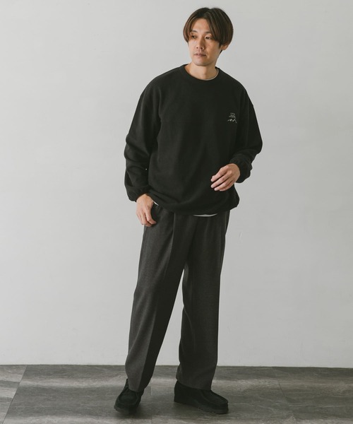 URBAN RESEARCH DOORS（アーバンリサーチドアーズ）の「『UR TECH』フリースプルオーバー（Tシャツ/カットソー・メンズ・オリーブ/ベージュ系その他/ブラック/パープル・MEDIUM/LARGE）」の7枚目の写真