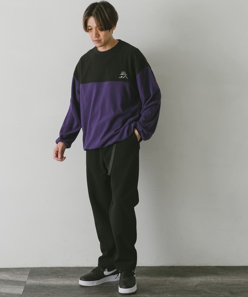 URBAN RESEARCH DOORS（アーバンリサーチドアーズ）の「『UR TECH』フリースプルオーバー（Tシャツ/カットソー・メンズ・オリーブ/ベージュ系その他/ブラック/パープル・MEDIUM/LARGE）」の16枚目の写真