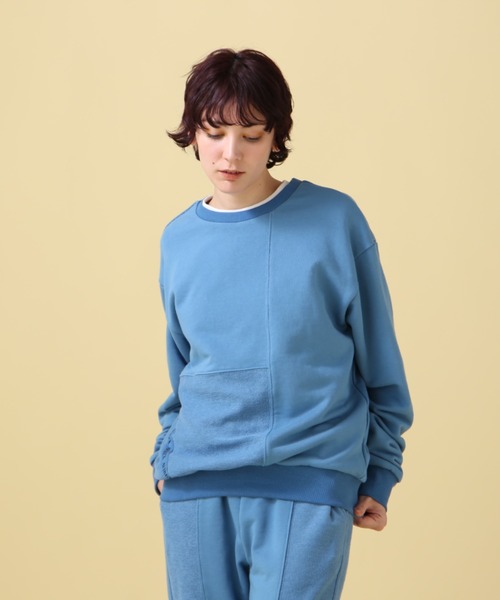 AVIREX（アヴィレックス）の「《WEB&DEPOT限定》SWITCHING PULL OVER/ スウィッチングプルオーバー（スウェット・レディース・チャコールグレー/ブルー・FREE）」の3枚目の写真