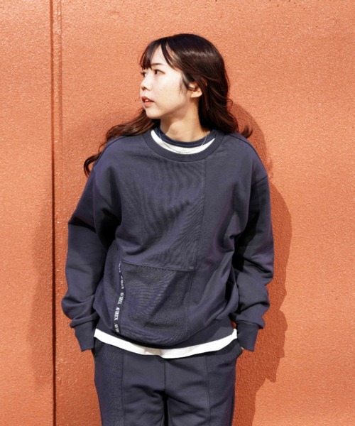 AVIREX（アヴィレックス）の「《WEB&DEPOT限定》SWITCHING PULL OVER/ スウィッチングプルオーバー（スウェット・レディース・チャコールグレー/ブルー・FREE）」の14枚目の写真