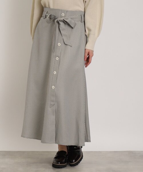 DRESKIP（ドレスキップ）の「◆【コーデの主役】ベルト付フロント釦フレアスカート（スカート・レディース・ブラック/グリーン/ダークブラウン系1・03/02/04）」の5枚目の写真