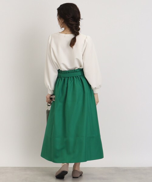 DRESKIP（ドレスキップ）の「◆【コーデの主役】ベルト付フロント釦フレアスカート（スカート・レディース・ブラック/グリーン/ダークブラウン系1・03/02/04）」の16枚目の写真
