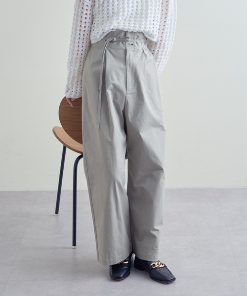 mline（エムライン）の「【サイズ展開あり】[mline]ハイウエストベルトパンツ（その他パンツ・レディース・ブラック/ベージュ/カーキ・1/2）」の3枚目の写真