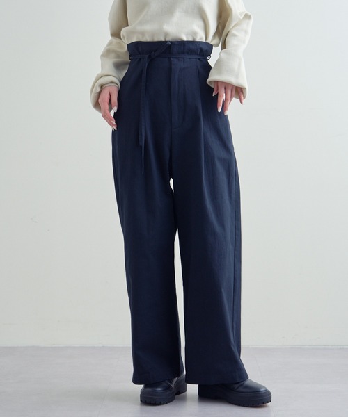 mline（エムライン）の「【サイズ展開あり】[mline]ハイウエストベルトパンツ（その他パンツ・レディース・ブラック/ベージュ/カーキ・1/2）」の2枚目の写真