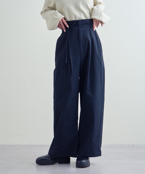 mline（エムライン）の「【サイズ展開あり】[mline]ハイウエストベルトパンツ（その他パンツ・レディース・ブラック/ベージュ/カーキ・1/2）」の5枚目の写真