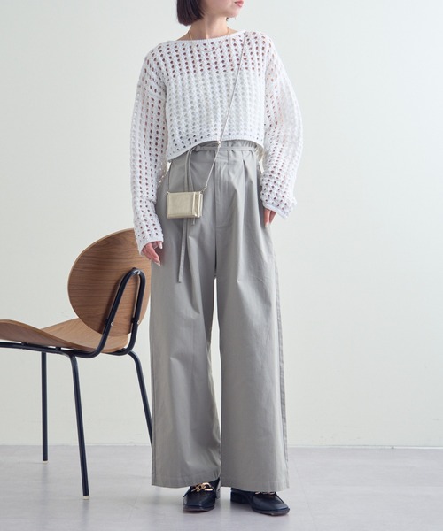 mline（エムライン）の「【サイズ展開あり】[mline]ハイウエストベルトパンツ（その他パンツ・レディース・ブラック/ベージュ/カーキ・1/2）」の11枚目の写真
